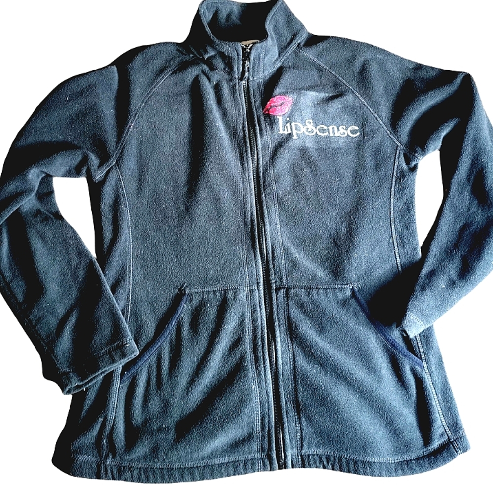 SENEGENCE LIPSENSE Distributor Women's Black Fleece Zipper Logo Hoodie